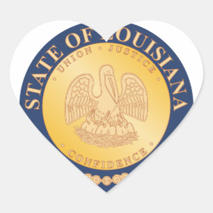 Louisiana State Seal - Hjärtformat Klistermärke