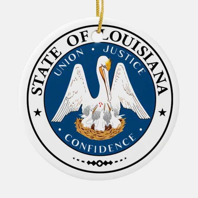 Louisiana State Seal Julgransprydnad Keramik (Framsidan)