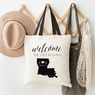 Louisiana State Silhouette Bröllop Welcome Tote Tygkasse