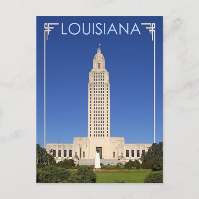 Louisiana-staten Huvudstad byggnad, Baton Rouge Vykort (Framsida)