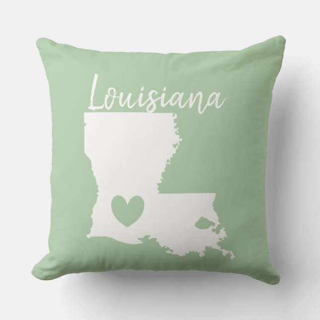 Louisiana-staten karta kärlek kudde (Framsida)