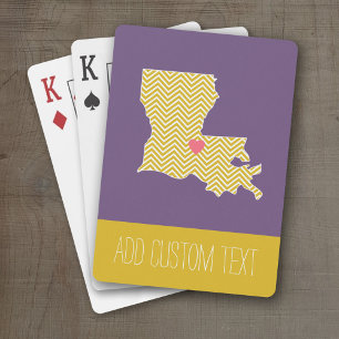 Louisiana-staten Karta med Anpassningsbar Heart oc Kortlek