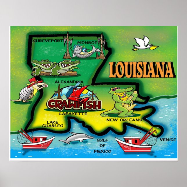Louisiana-staten Poster (Framsidan)