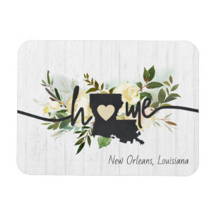 Louisiana-statens Personlig din hemstad Rustic Magnet
