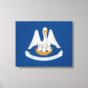 Louisiana Statlig flagga Design Canvastryck