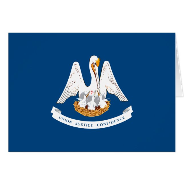 Louisiana Statlig flagga Design Hälsningskort (Framsidan Horizontal)
