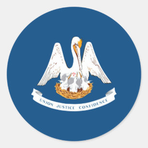 Louisiana Statlig flagga Design Runt Klistermärke