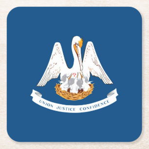 Louisiana Statlig flagga Design Underlägg Papper Kvadrat