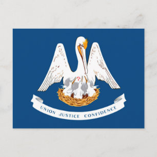 Louisiana Statlig flagga Design Vykort
