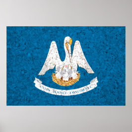 Louisiana Statlig flagga Grunge Poster