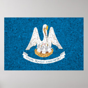Louisiana Statlig flagga Grunge Poster