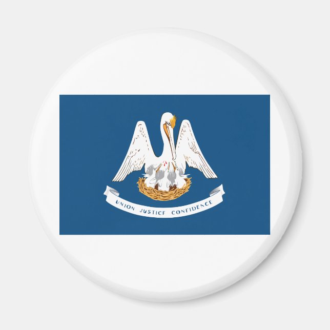 Louisiana Statlig flagga Magnet (Framsidan)