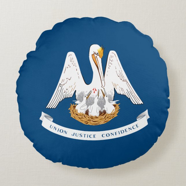 Louisiana Statlig flagga Rund Kudde (Framsidan)