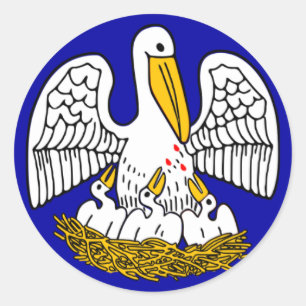 Louisiana statlig flagga runt klistermärke