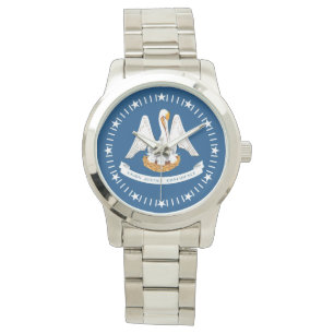 Louisiana Statlig flagga Star Dial Design Armbandsur