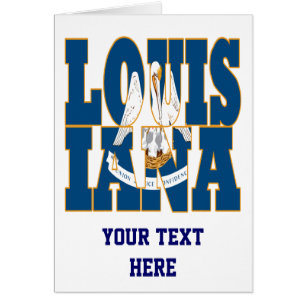 Louisiana statlig flagga text hälsningskort