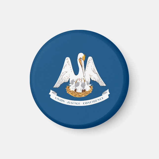 Louisiana Statlig flagga USA Magnet (Framsidan)