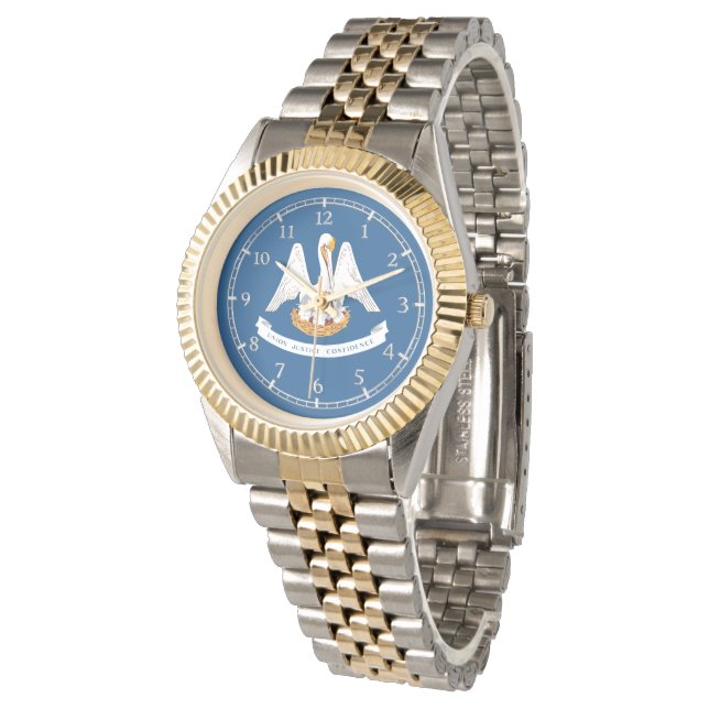 Louisiana Statlig flagga Watch-design Armbandsur (Vinklad)