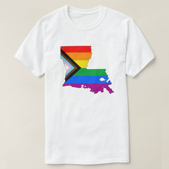 Louisiana Statliga Pride HBTQ Progress Pride T Shirt (Design framsida)