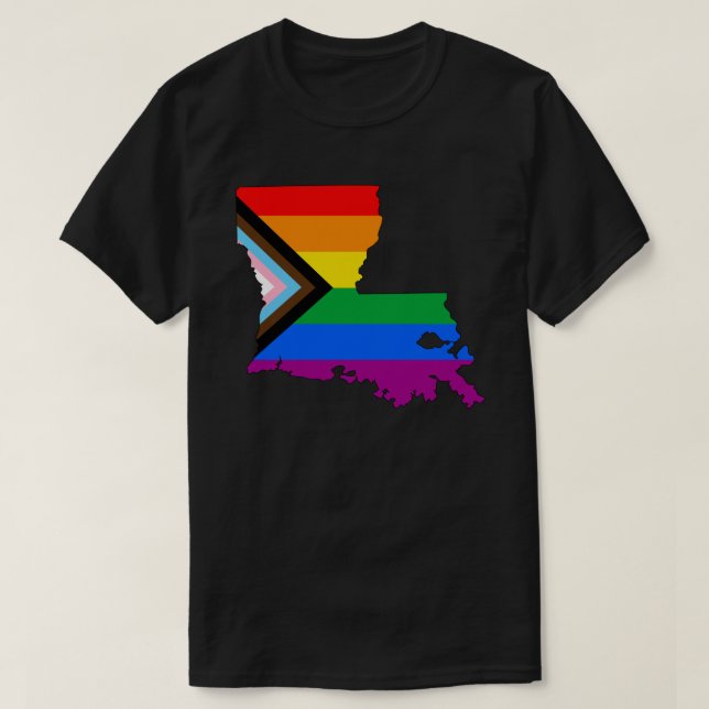 Louisiana Statliga Pride HBTQ Progress Pride T Shirt (Design framsida)