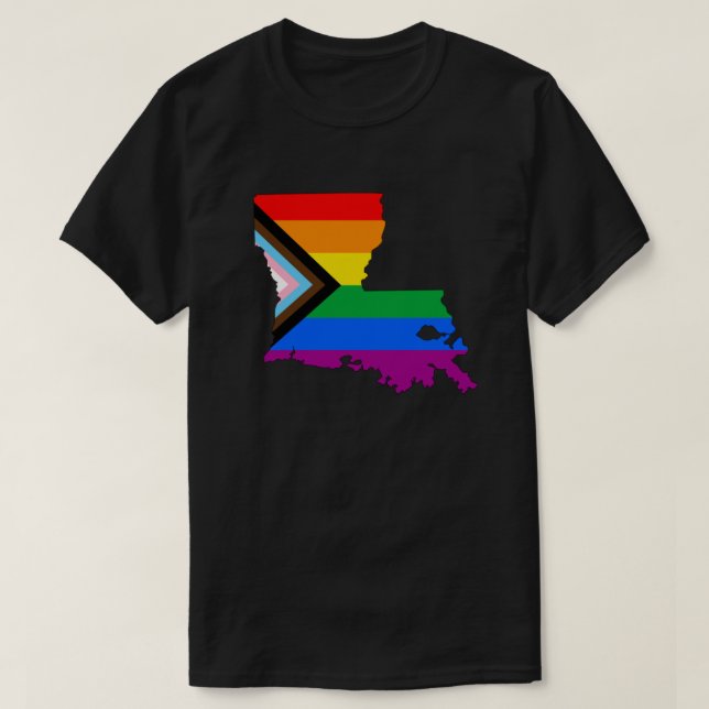 Louisiana Statliga Pride HBTQ Progress Pride T Shirt (Design framsida)