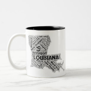 Louisiana statligt ordmoln Två-Tonad mugg