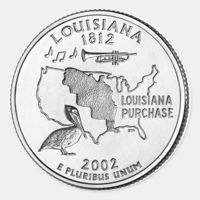 Louisiana-statskvartal Runt Klistermärke (Framsida)