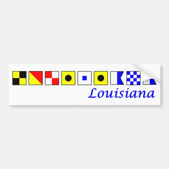 Louisiana stavade i nautiskt flaggaalfabet bildekal (Framsidan)