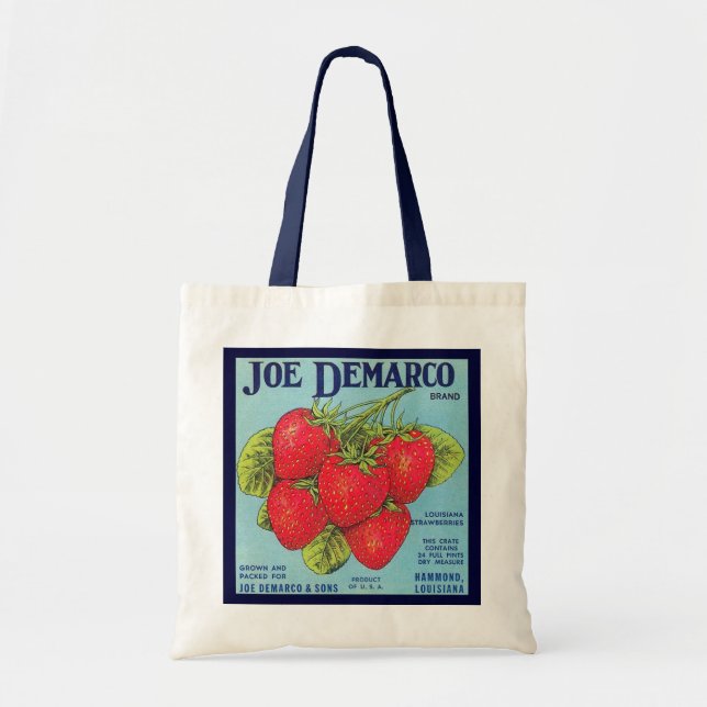 Louisiana Strawberry Låda-etikett - Bag Tygkasse (Framsidan)