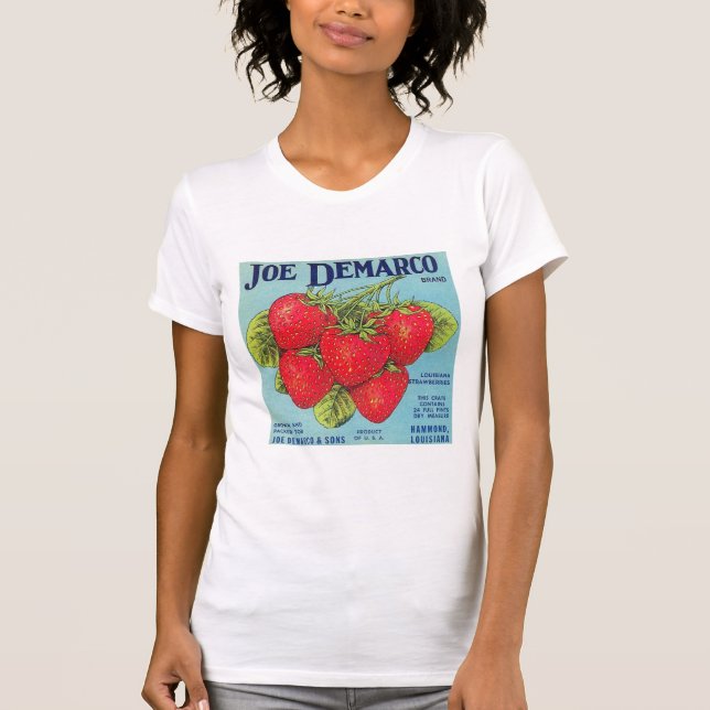 Louisiana Strawberry Låda-etikett - Shirt T (Framsida)