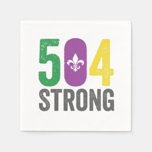 Louisiana Strong 504 NOLA Strong Mardi Gras Pappersservett