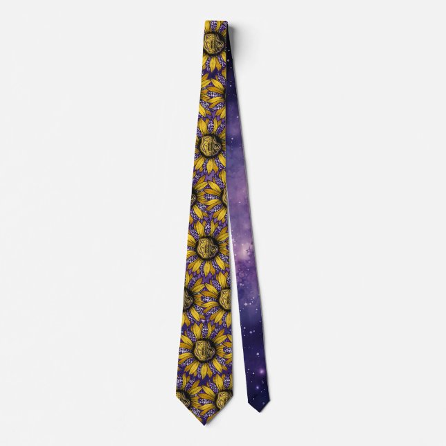 Louisiana Sunflower/Tiger/Fleur-de-Lis halsduk Slips (Framsida)