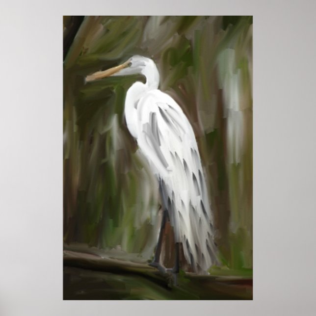 Louisiana Swamp Crane Poster (Framsidan)