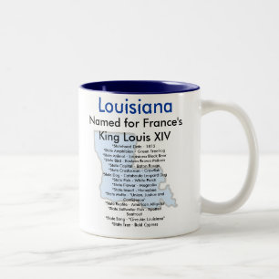 Louisiana symboler & karta Två-Tonad mugg