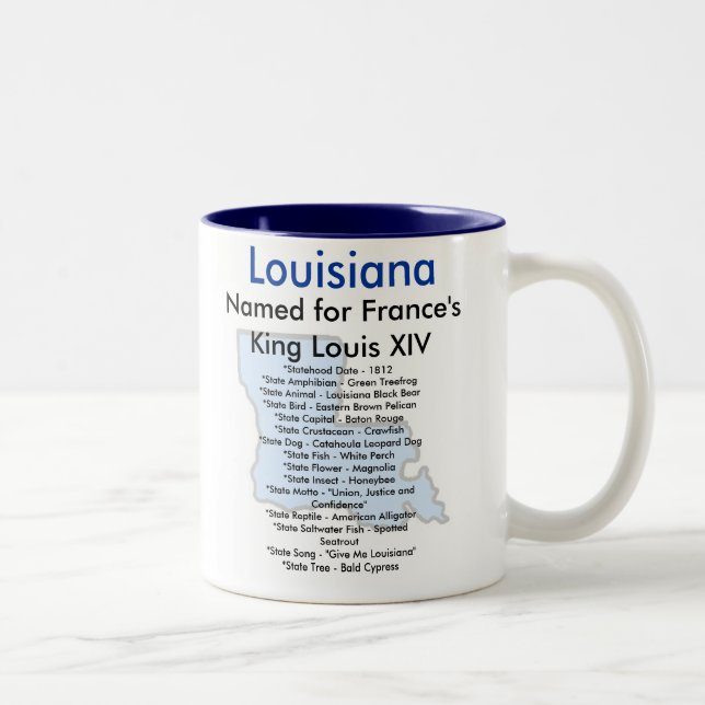 Louisiana symboler & karta Två-Tonad mugg (Höger)