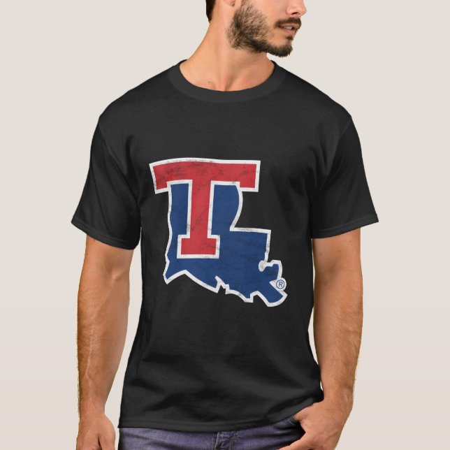 Louisiana Tech Bulldog Disted Primary T Shirt (Framsida)