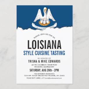 Louisiana Thated Cuisine Party Flagga Inbjudan