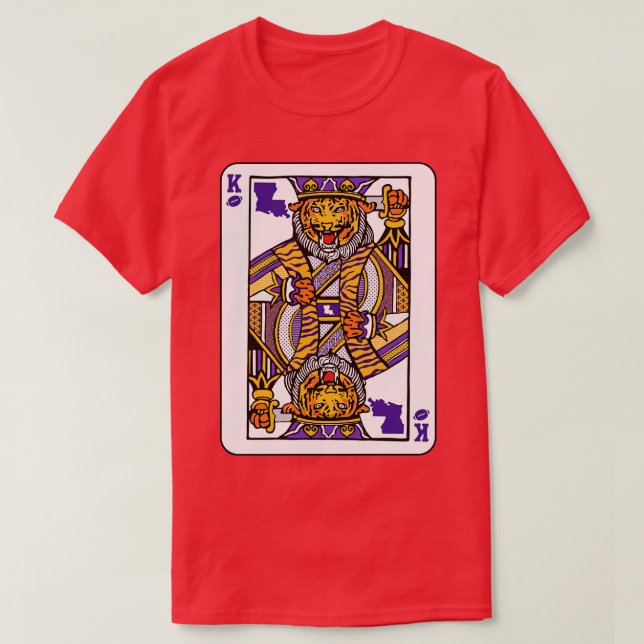 Louisiana Tiger Kung-uppspelningskort Fantastisk K T Shirt (Design framsida)