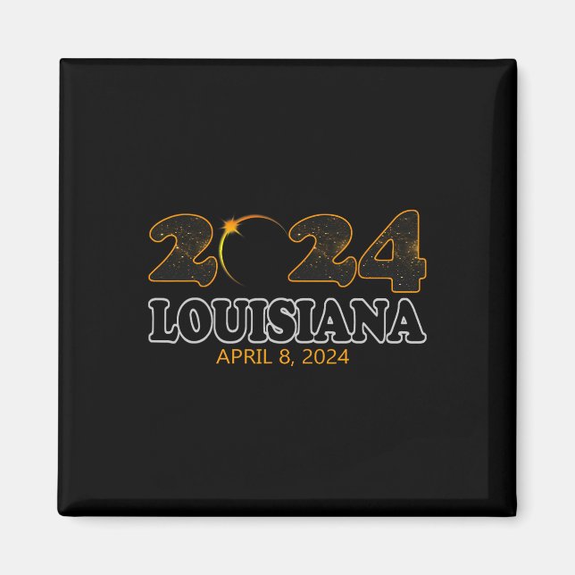 Louisiana Total Solar Eclipse 2024 Eclipse April 0 Magnet (Framsidan)