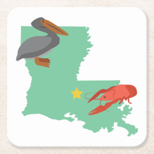 Louisiana Underlägg Papper Kvadrat