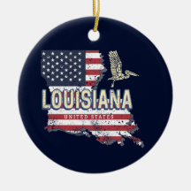 Louisiana United Stater Retro Karta Vintage USA