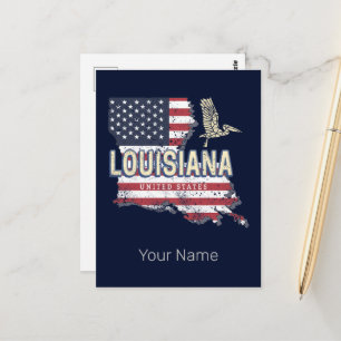 Louisiana United Stater Retro Karta Vintage USA Vykort