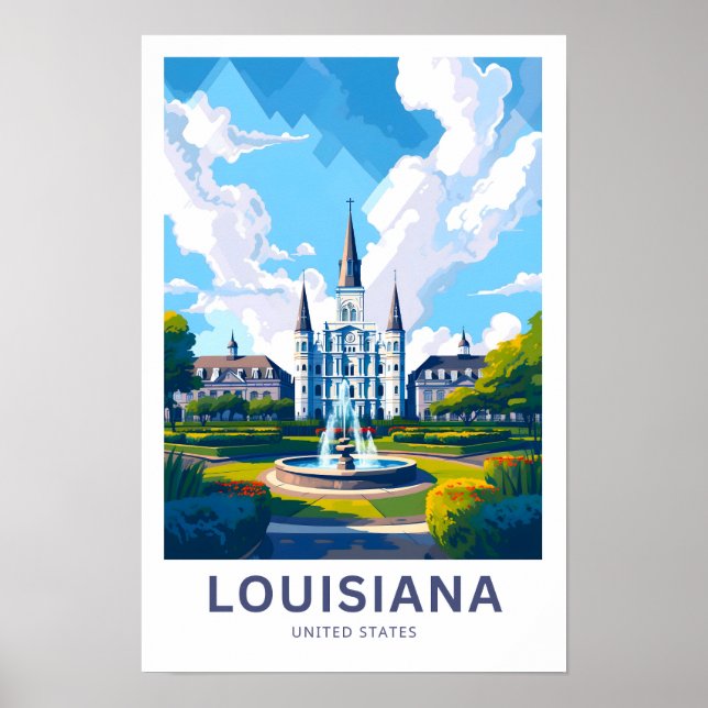 Louisiana United Stater Travel Print Poster (Framsidan)