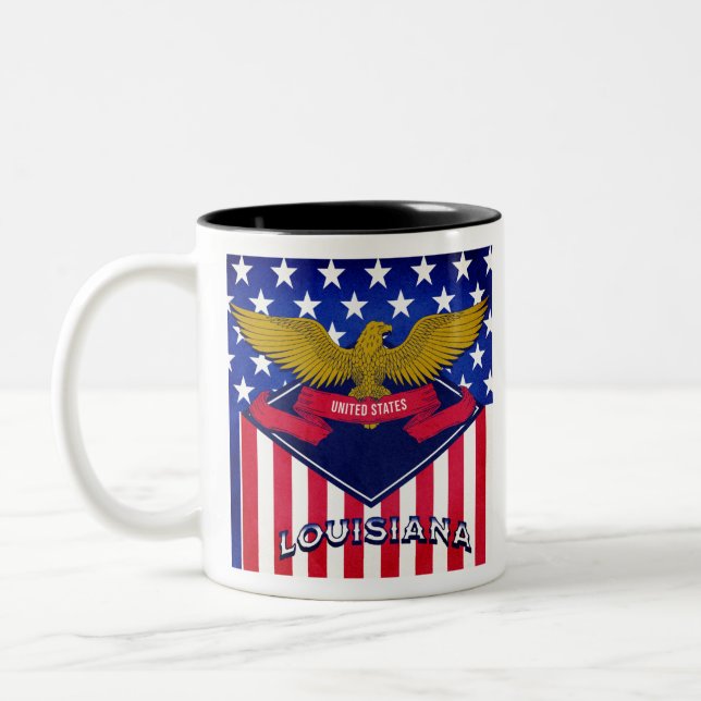 Louisiana USA flagga Två-Tonad Mugg (Vänster)