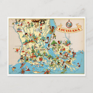 Louisiana Vintage Karta Vykort