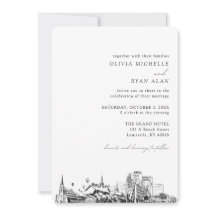 Louisville Bröllop Elegant Skyline-inbjudan