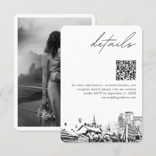 Louisville Bröllop Modern Details QR-kod Tilläggskort