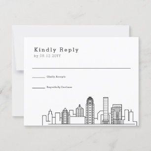 Louisville Bröllop Stylized Skyline OSA Kort