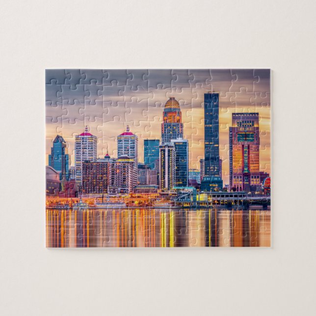 Louisville Byggnad Sunset Jigszle Puzzle Pussel (Horisontell)