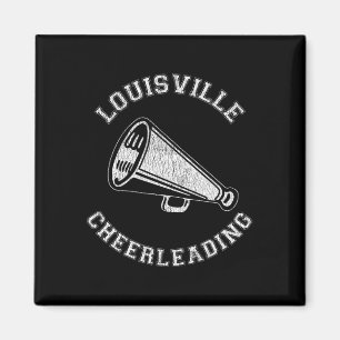 Louisville Cheer Distressed Retro 90-tal Cheerlead Magnet